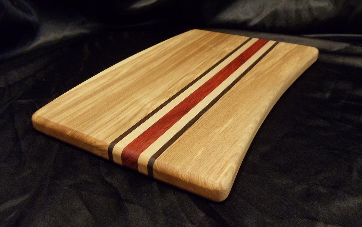 Shapely Ash Cutting Board w/Inlays