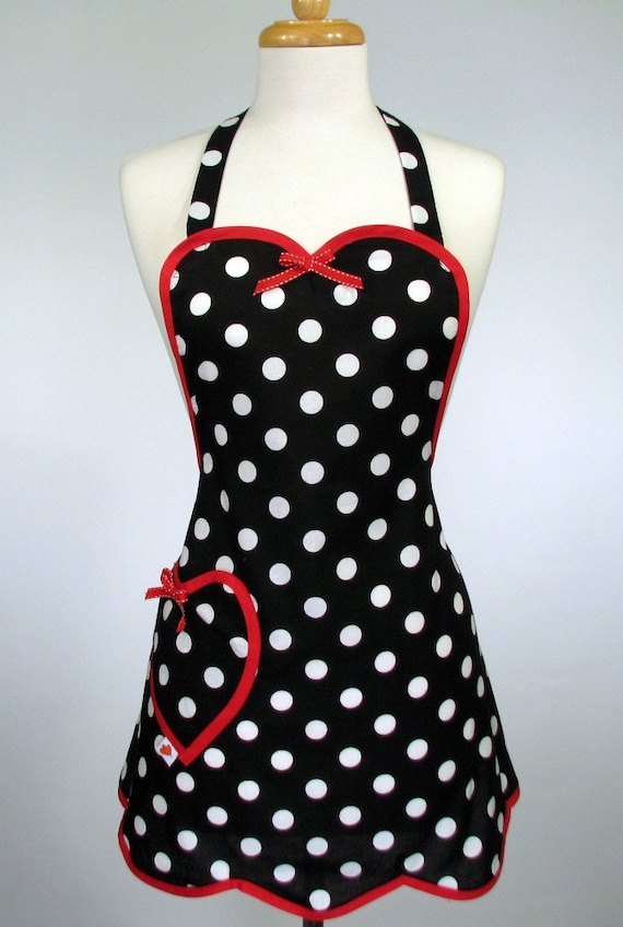 Plus Size Apron Cute Retro Womens Full Betty Sweet Heart 3x