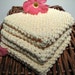 Classic Hand Knitted Kitchen Dish Cloths 3/pk Pale Yellow