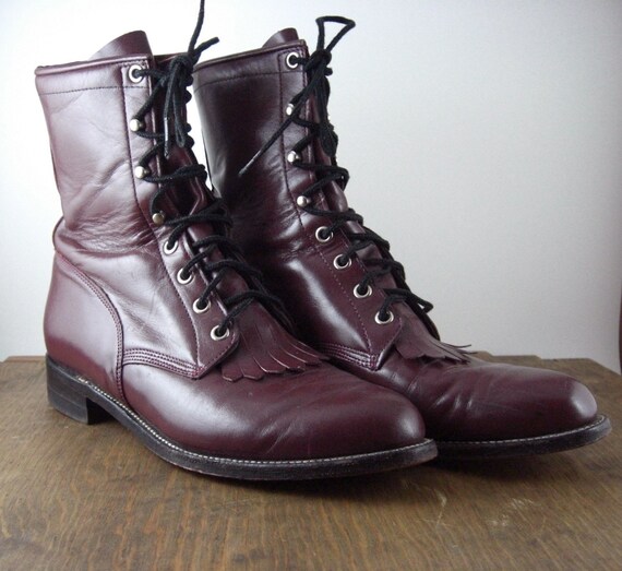 RESERVED Burgundy Vintage Justin Lacer Boots
