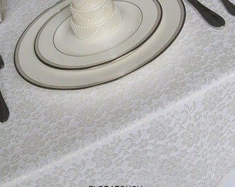 Lace Wedding Tablecloth Overlay - Available in 25 colors