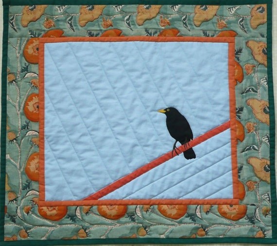 Art Quilt Wall Hanging Bird Quilt Custom order by BlueHeronQuilts