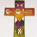 Wooden Cross, Handmade/ handpainted/ Whimsical/ Heaven/ Earth/ Christian/Made to Order