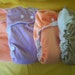 A Set of 4 Simple Fitted Cloth Diapers - Size Large- Bamboo and Cotton Velour