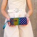 an Upcycled 'Too cute tealy denim' Waste Wonderful wristlet