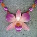 REAL Peachy Orange and Magenta ORCHID and Jade, Carnelian, Pearls 14K GF Necklace