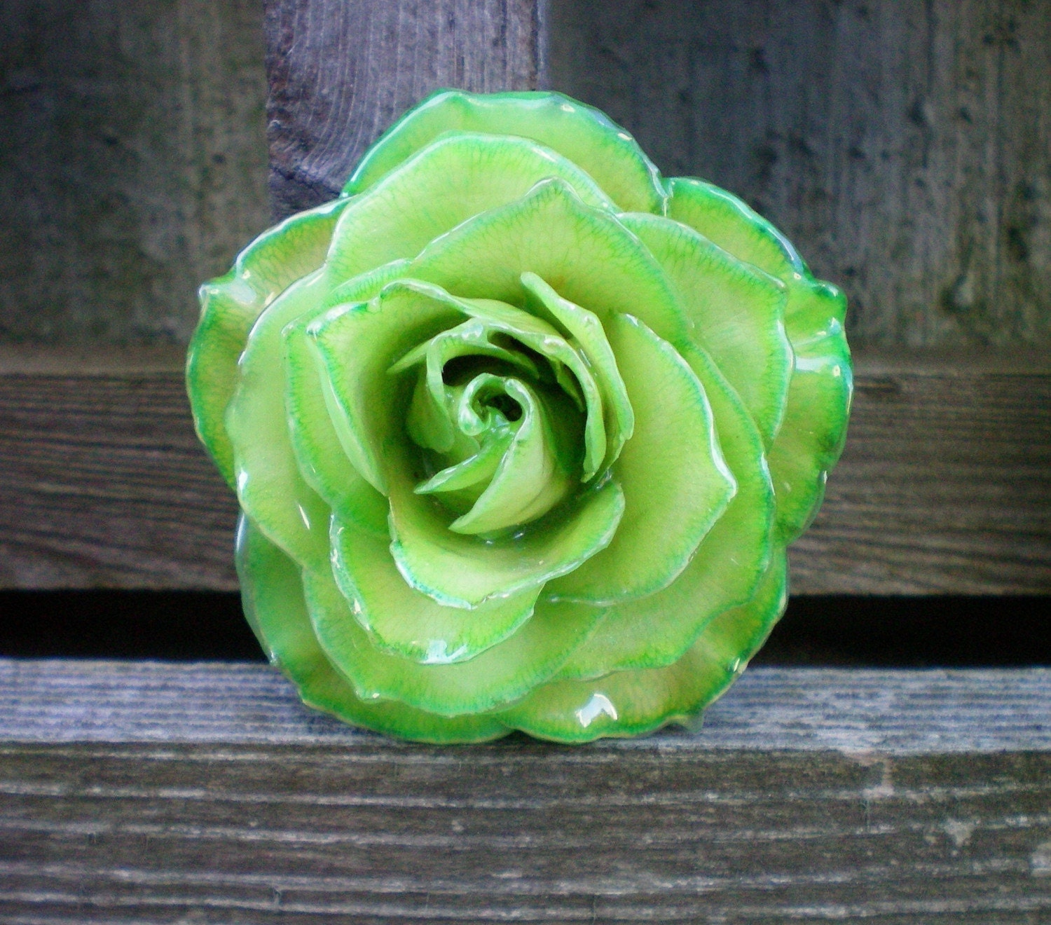 REAL Lemon and Lime Green ROSE Pin and Pendant