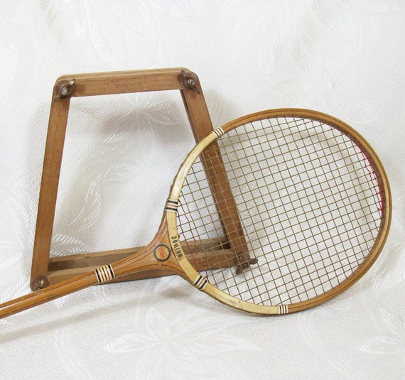 Vintage Tennis Racket Wood Press Spalding PeachyChicBoutique