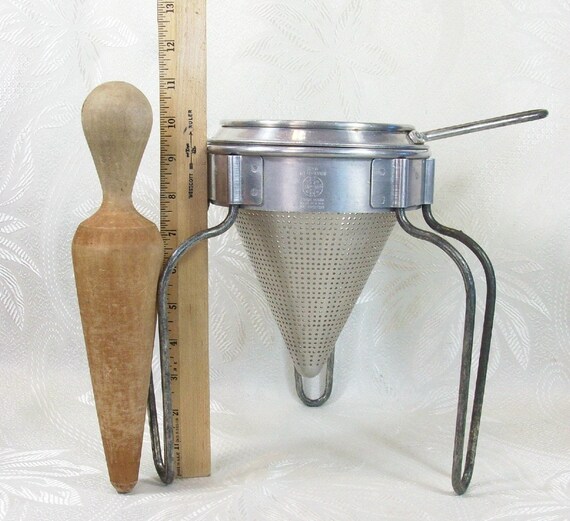 Antique Fruit Strainer Ricer Sieve Kitchen Metal Wood