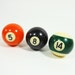 Vintage Billiard Balls Mini Pool Balls 8 Eight Ball Black Orange Green Striped Photo Props PeachyChicBoutique on Etsy