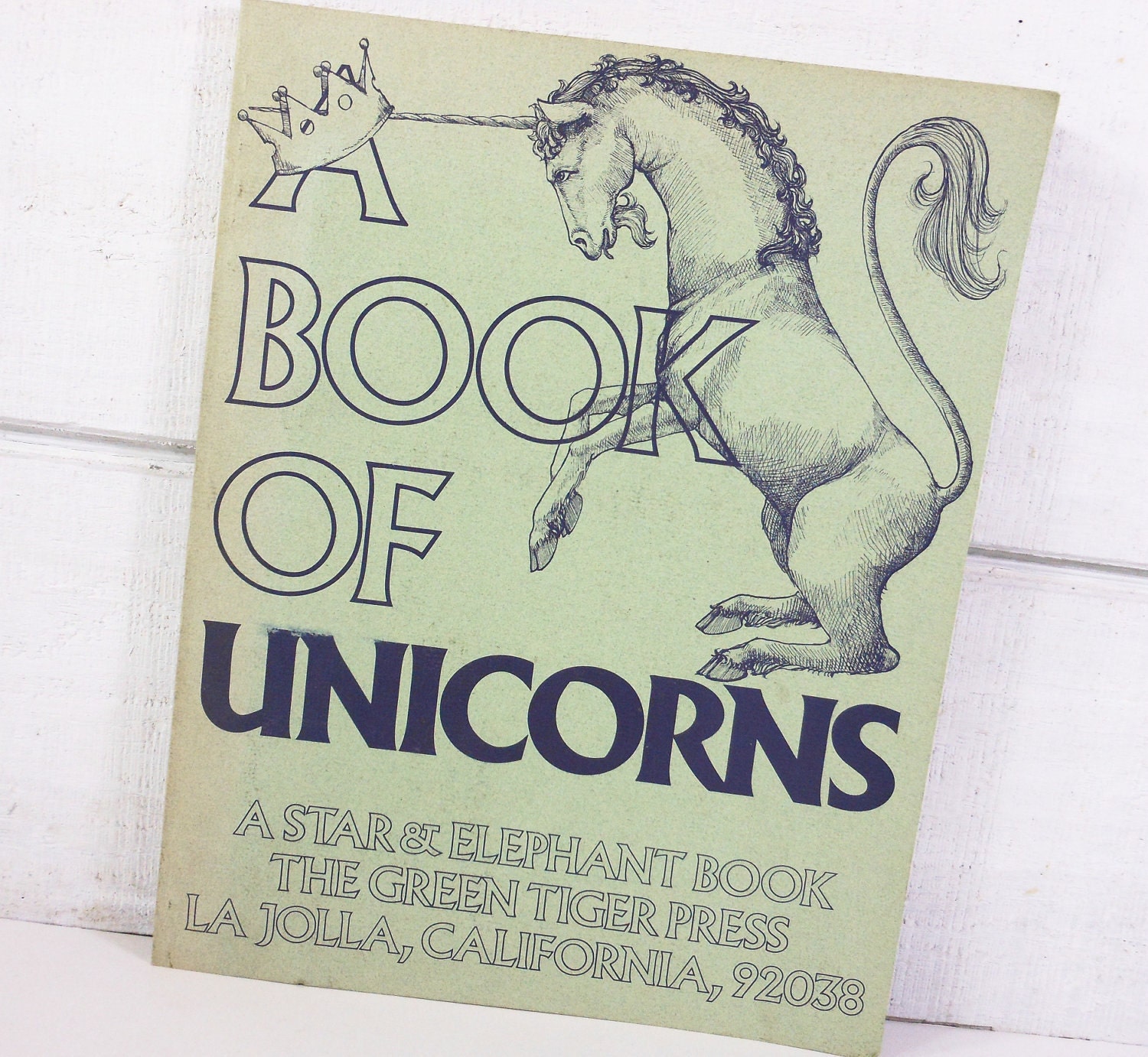 Vintage Unicorn Book Renaissance Art Work Illustrated Star