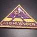 Vintage Highlander Triangle Patch Purple/Gold Scottish emblem kilt warrior 70s