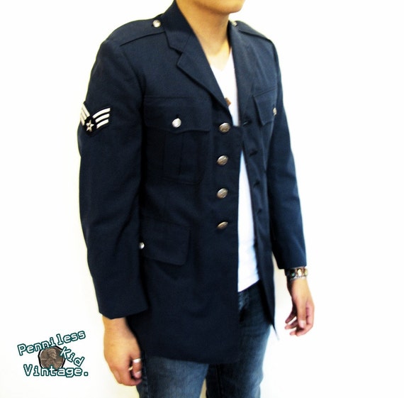 Men's Vintage Navy/Military Inspired Jacket.