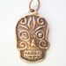 Cast Bronze Day of Dead Sugar Skull Pendant Finding