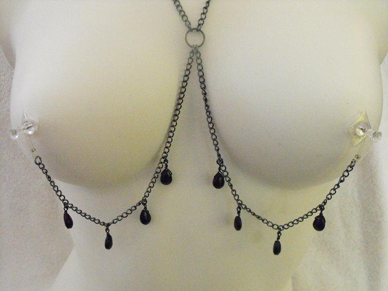 Nipple Jewelry Necklace And Connecting Chain Teardrop
