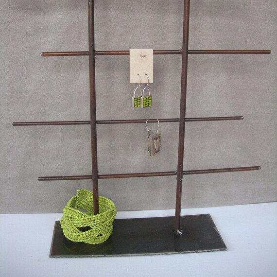 Rustic Metal Jewelry Display Rack TALL by grafix on Etsy