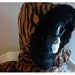 Bengal Tiger Stripe Faux Fur - Warm and Stylish Winter Hat with Scarf Attached - Popular Animal Print