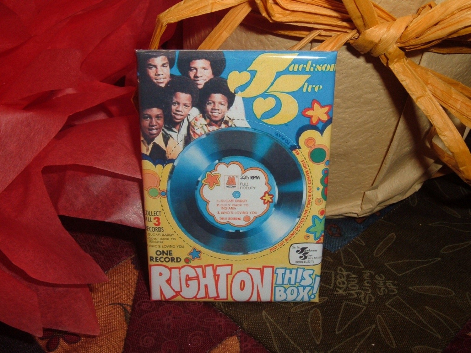 1970's Style Michael JACKSON 5 Cereal Box Record FRIDGE