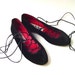 velvet lace up flats
