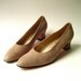 vintage Salvatore Ferragamo Tan Velvet Suede Pumps