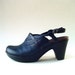 vintage Midnight Blue Leather Sling Back Clogs