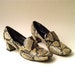 60s vintage Mod Snakeskin Print Faux Leather Shoes