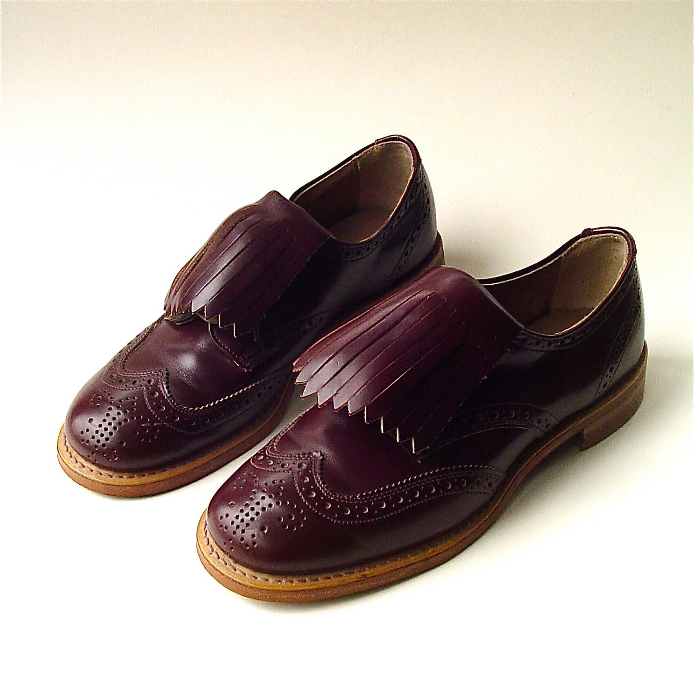 burgundy wingtip oxfords