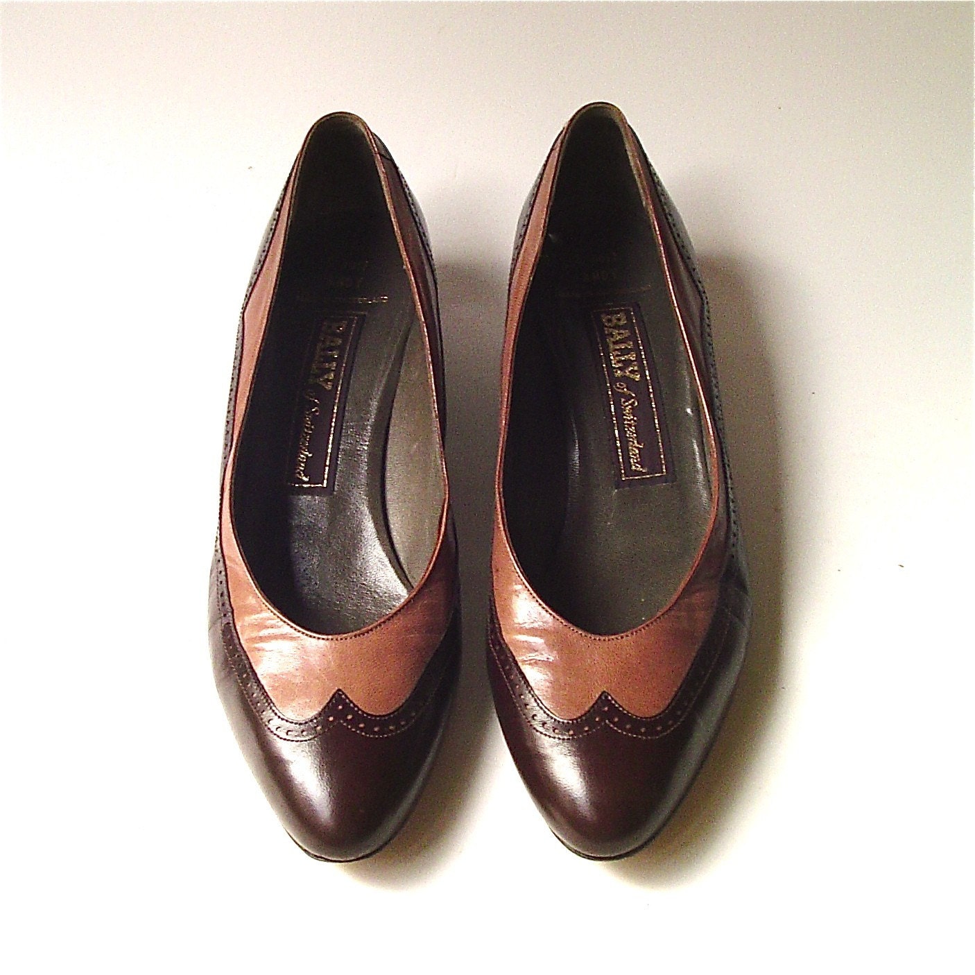 vintage Bally Two Tone Leather Spectator Shoes
