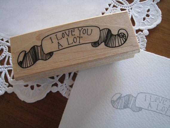 Items similar to I LOVE YOU A LOT ( hand-drawn stamp ) on Etsy