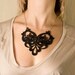 Poison Ivy Pearl Bush lace, chain and pearl bib necklace