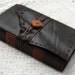 Terracotta Tales - Dark Brown Reclaimed Leather Journal with Tea Stained Recycled Pages & Moroccan Terracotta Bead