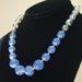 Periwinkle Blue Quartz Necklace with Sterling Silver and Aurora Borealis Crystals