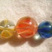Vintage Vitro Agate Multicolored Caged Cat's Eye Marbles