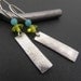 SALE Green and Blue Earrings - Silver and Glass Bead Earrings