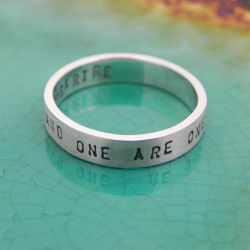 Promise Ring Quote or Message Ring with Personalized Text