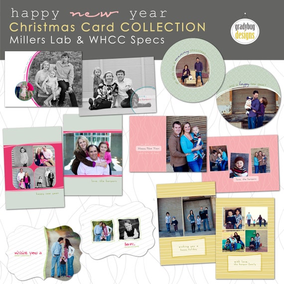 Items similar to Happy New Year Holiday Card Collection Templates for
