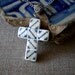 Portugal AZULEJO CROSS AntiqueTile Replica Necklace (see photo of actual facade) Reversible and Waterproof