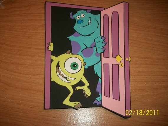 Sulley and Mike and the door die cut from monsters