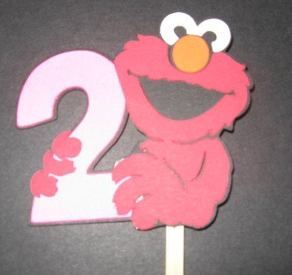 elmo holding a number 2 cupcake toppers set of 25