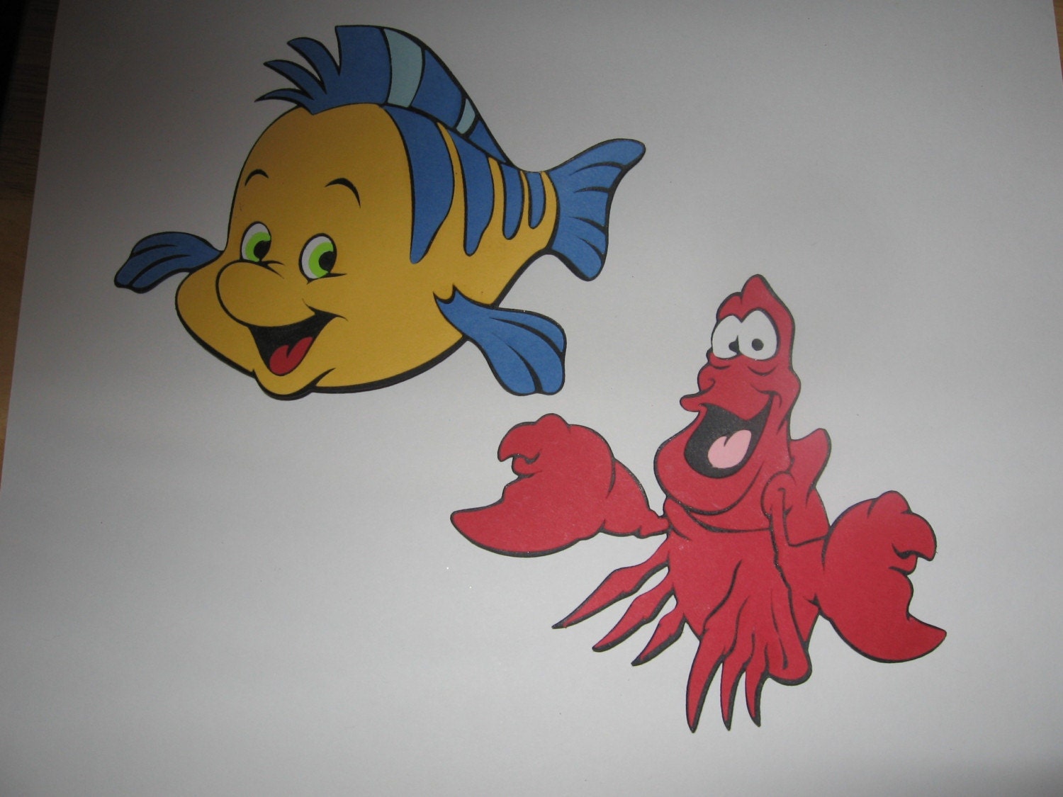 Flounder and Sebastian diecuts cricut
