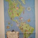 vintage school wall map pictorial map of pan-america includes musical instruments from series 25 x 40" We Are American 1966