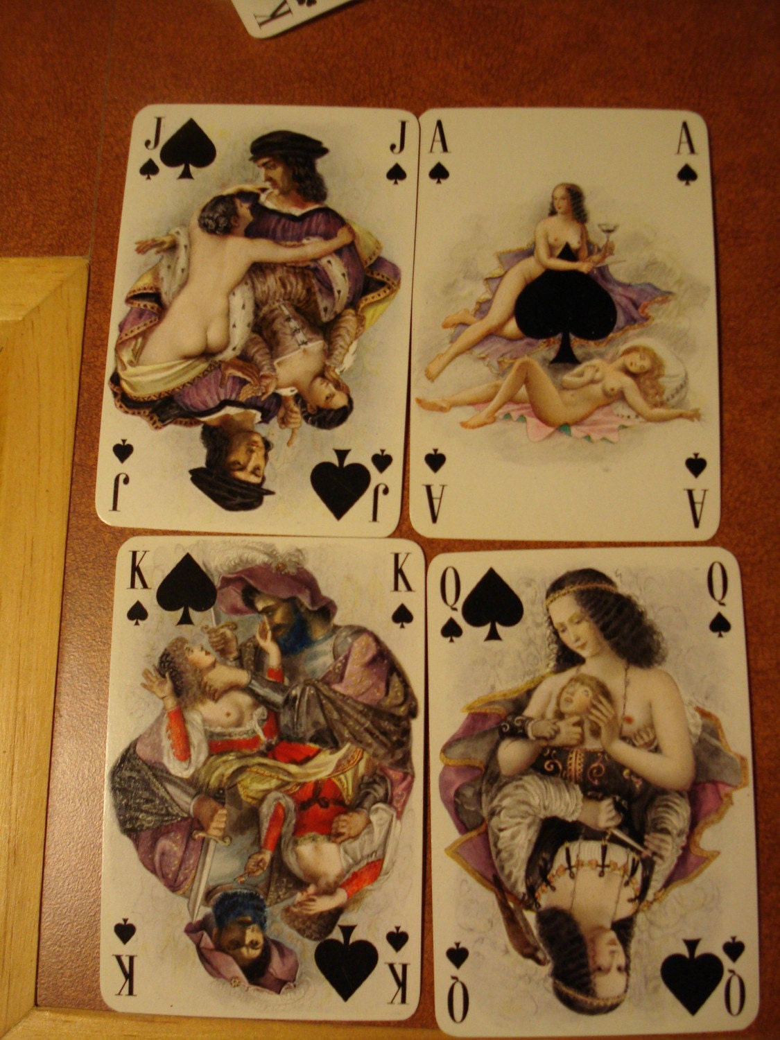 Vintage French Nude Playing Cards Jack Queen King Ace 1955