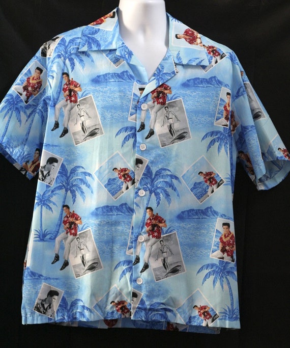 Blue Elvis Hawaiian Shirt - Adult
