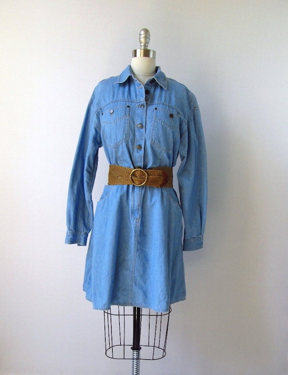 SALE vintage Denim Dress / Shirtwaist by TheVintageMistress