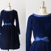1960s Dress / vintage 60s Sapphire Blue Party Dress / My Blue Valentine