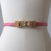 RESERVED Skinny Belt / Roman Numeral Buckle / Adjustable Size / Pink