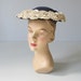 RESERVED vintage 1950s Hat / 50s Hat / Navy and White / Gardenia
