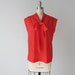 vintage 1970s Blouse / Bow Blouse / Red Blouse / Classic Staple