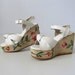 Vintage White Sandals / Platform Shoes / Wedge Sandals / Uptown Girl