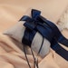 Romantic Satin Ring Bearer Pillow...You Choose the Colors...Buy One Get One Half Off...shown in silver/navy blue midnight